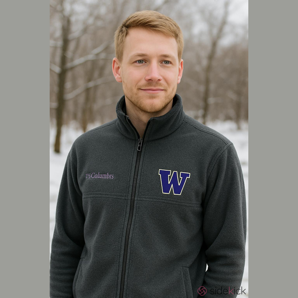 Columbia Washington Huskies Full Zip Fleece Jacket Mens Extra Large